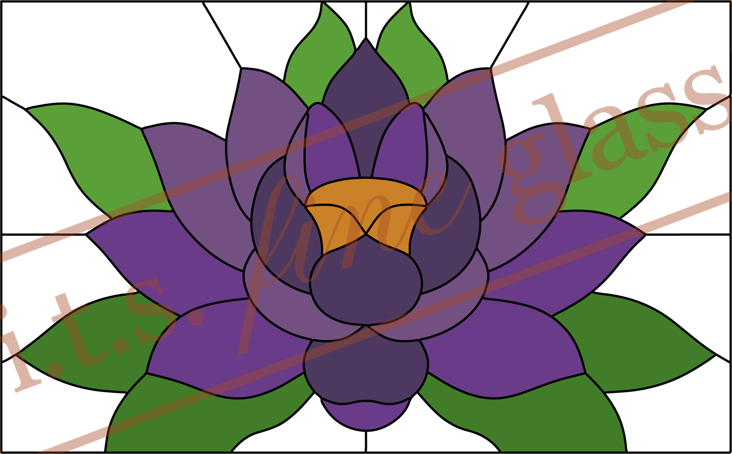 Black Lotus Panel Stained Glass Pattern
