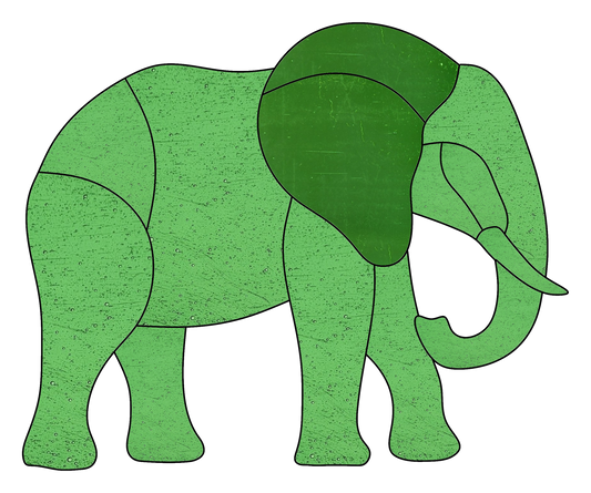 Stained Glass Pattern - Elephant, Digital Download