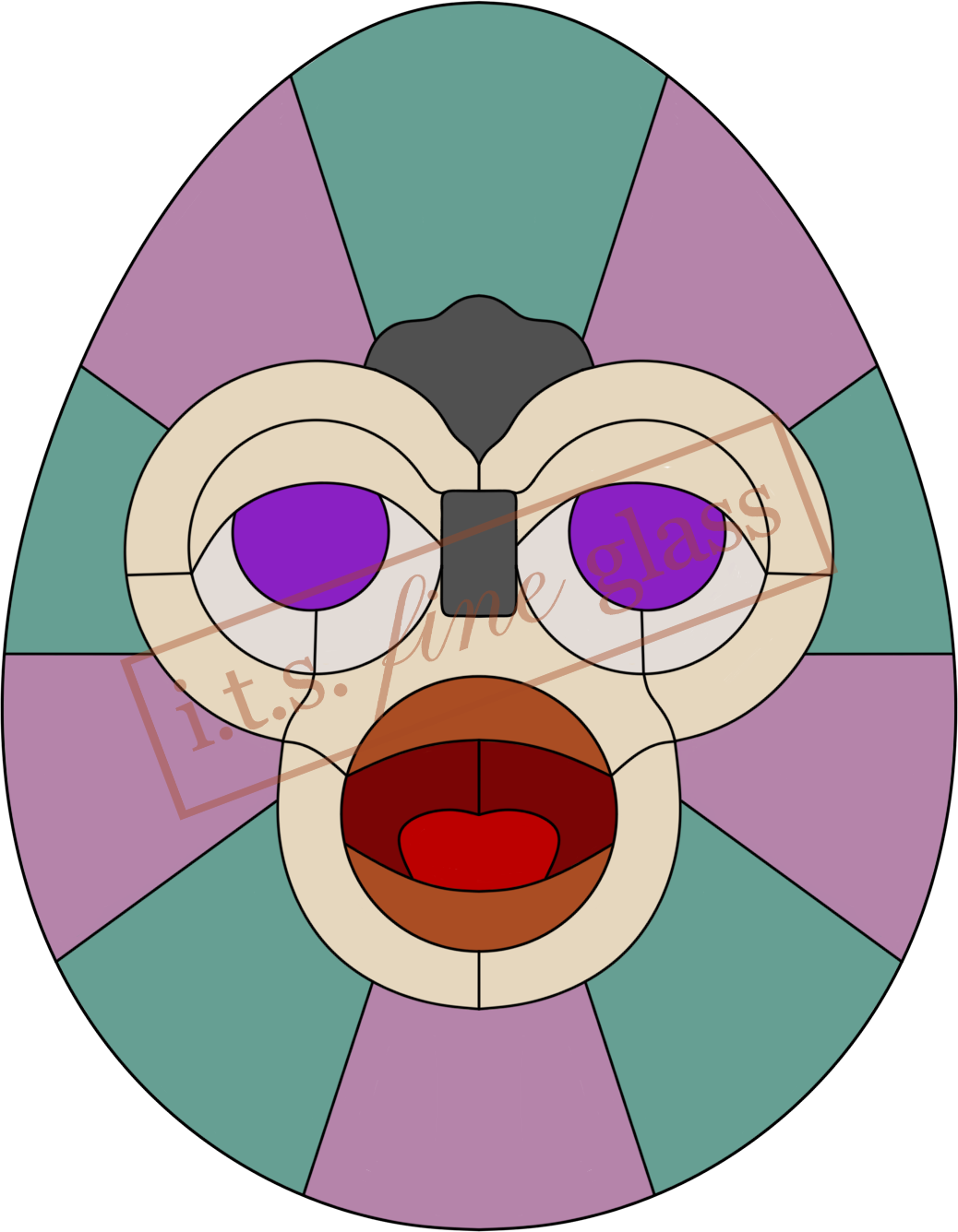 Furby Egg Stained Glass Pattern