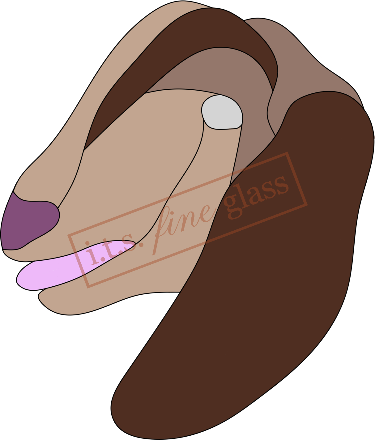 Goat Profile Stained Glass Pattern