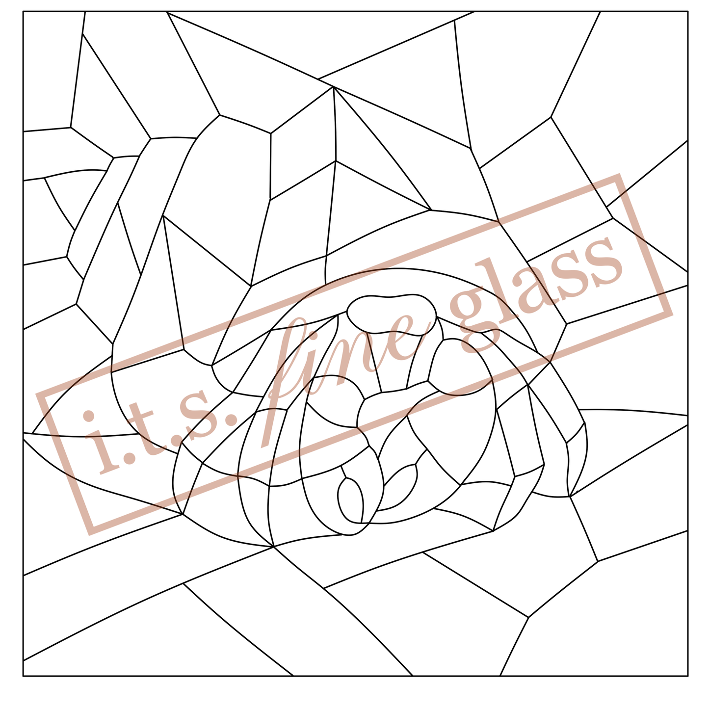 Mosaic Hermit Crab Stained Glass Pattern