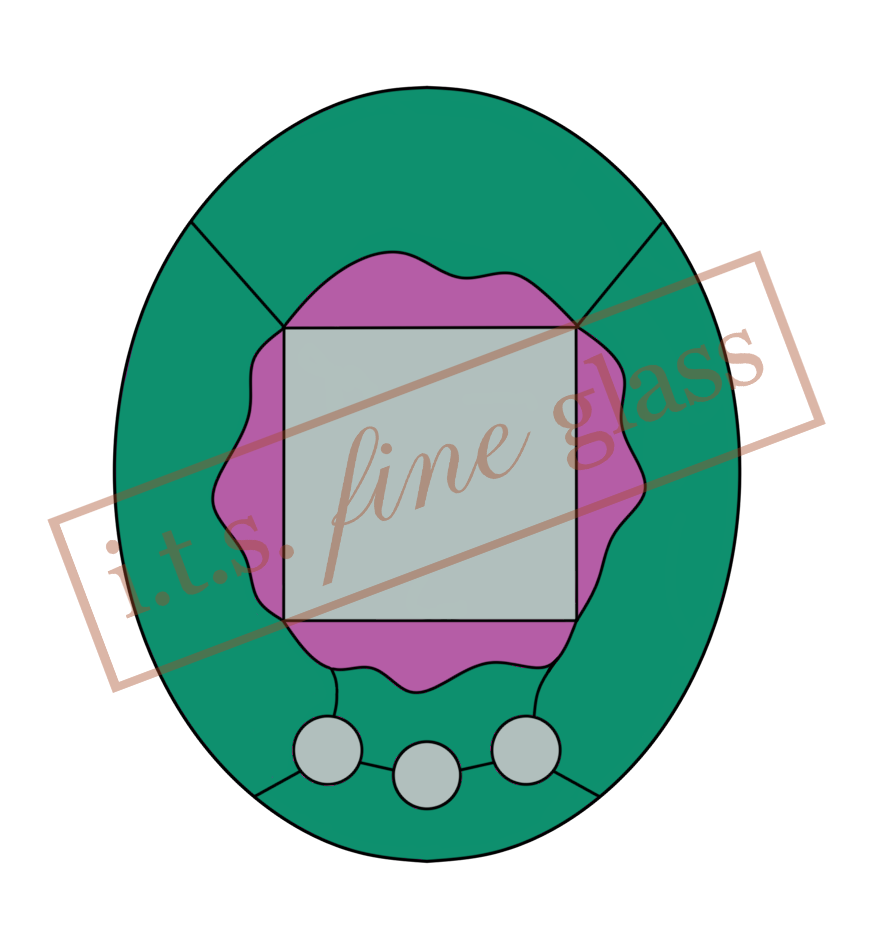 Tamagotchi Retro Virtual Pet Stained Glass Pattern