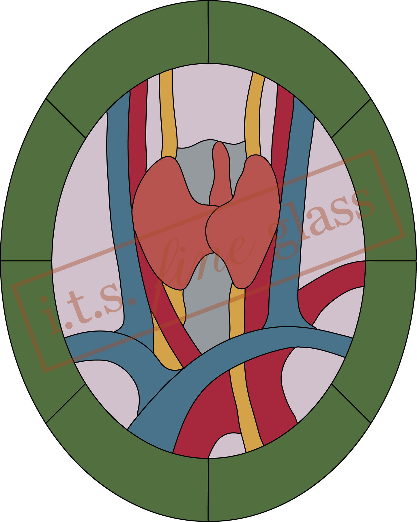 Anatomical Thyroid Stained Glass Pattern