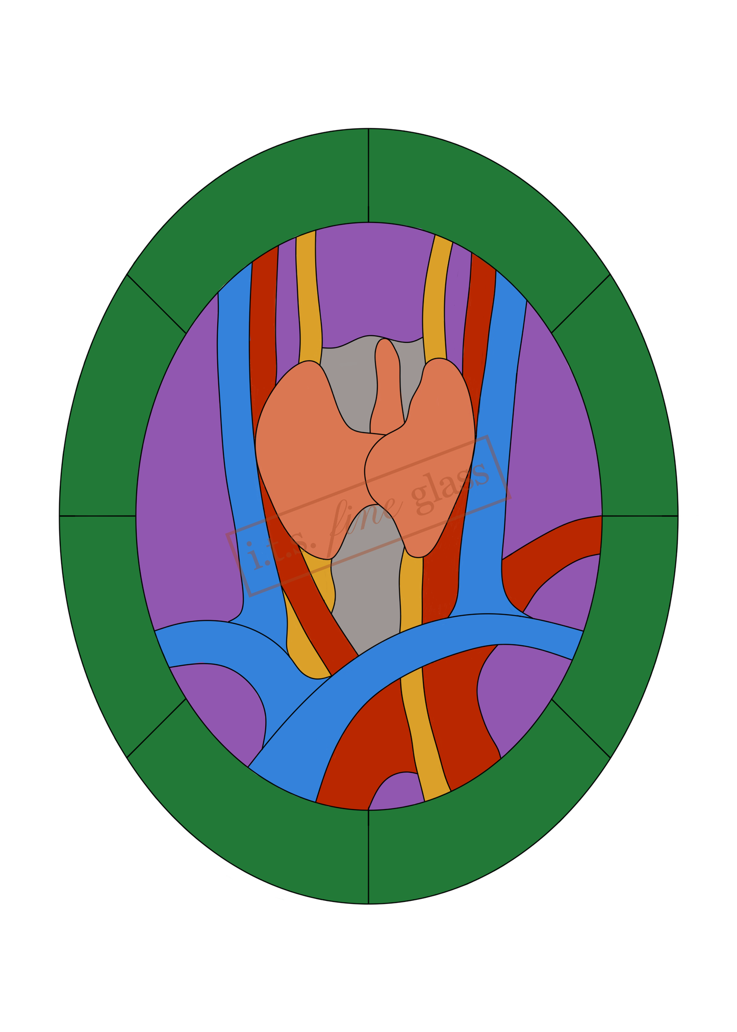 Anatomical Thyroid Stained Glass Pattern