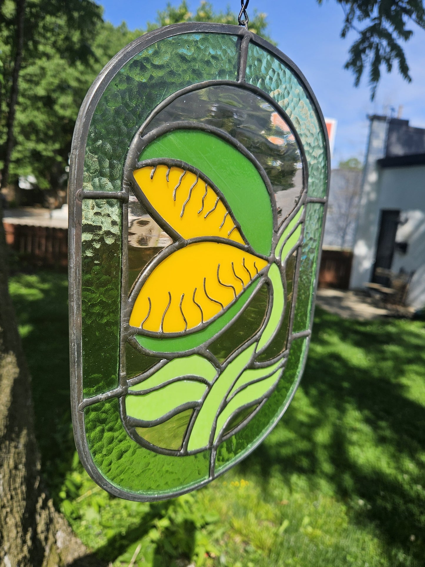 Venus Fly Trap Stained Glass Panel