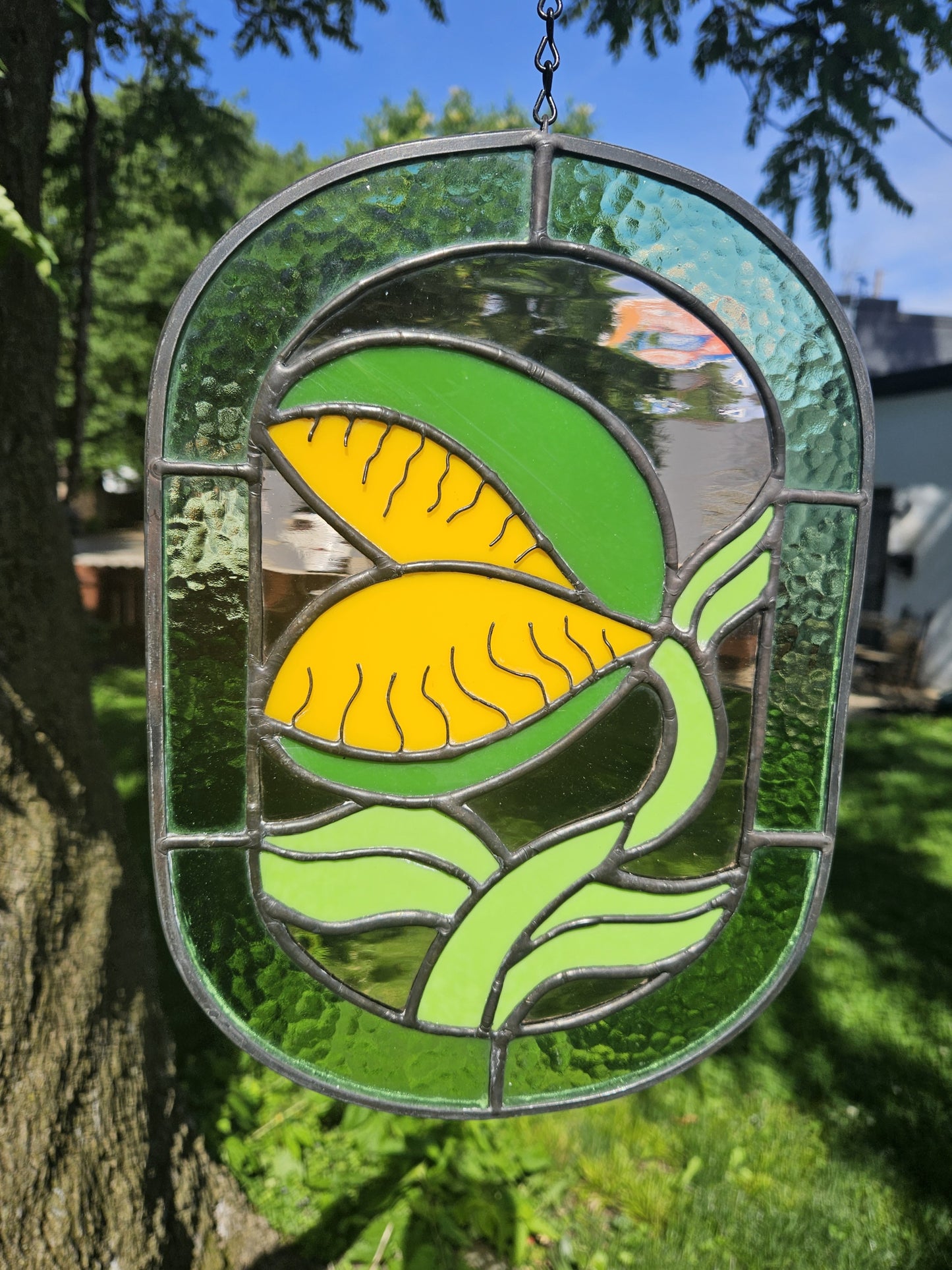 Venus Fly Trap Stained Glass Panel