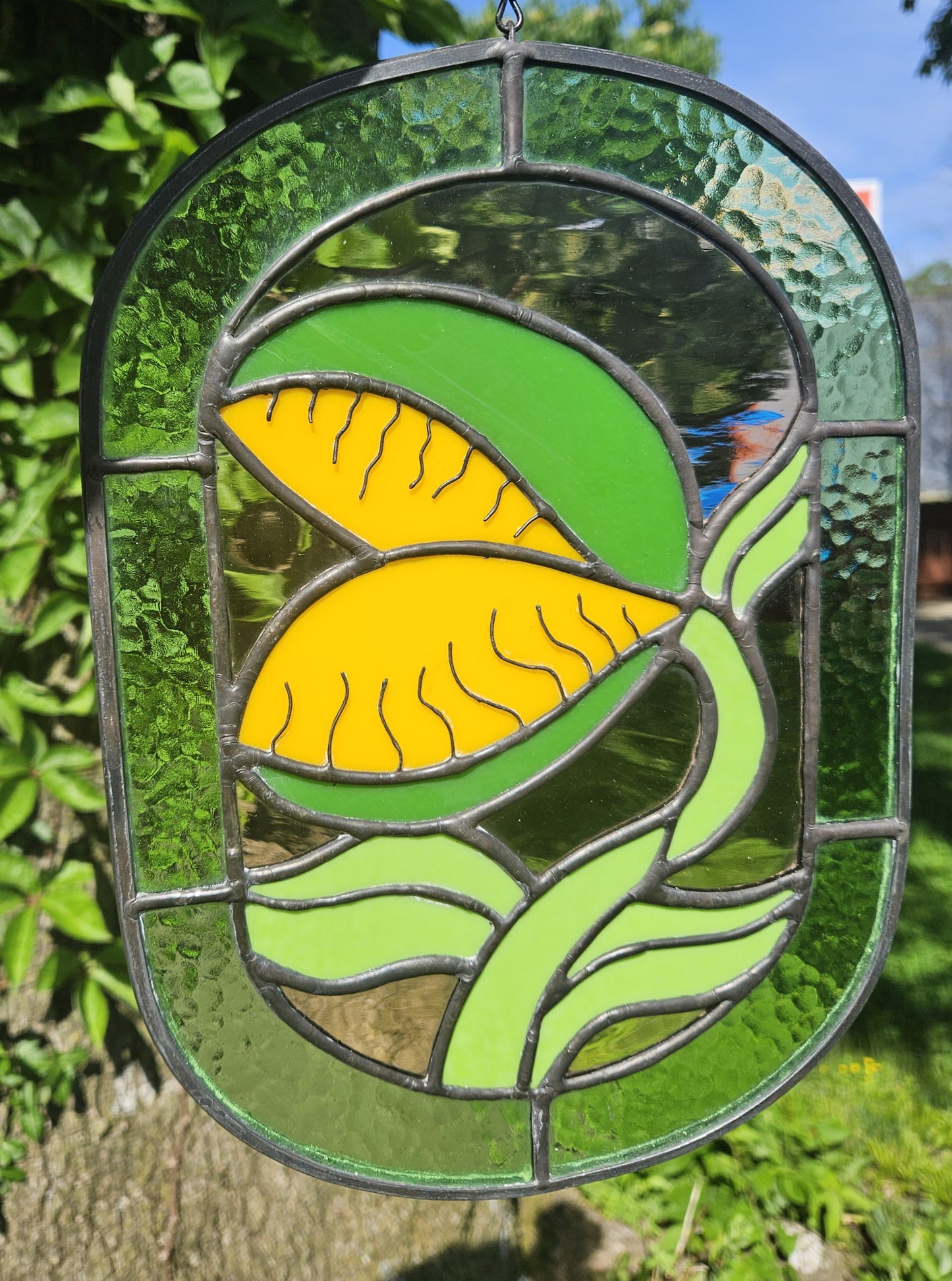 Venus Fly Trap Stained Glass Panel