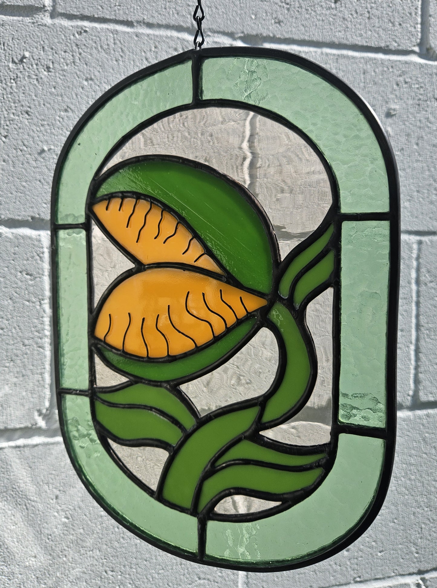 Venus Fly Trap Stained Glass Panel