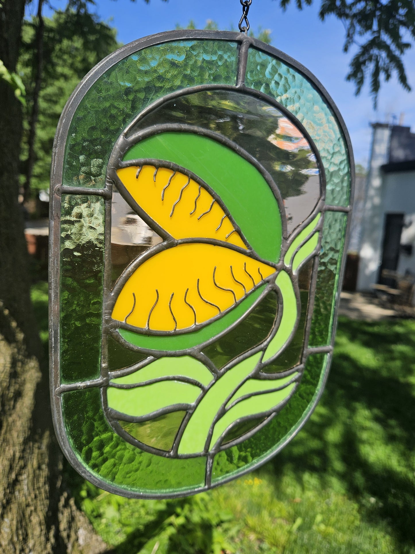 Venus Fly Trap Stained Glass Panel
