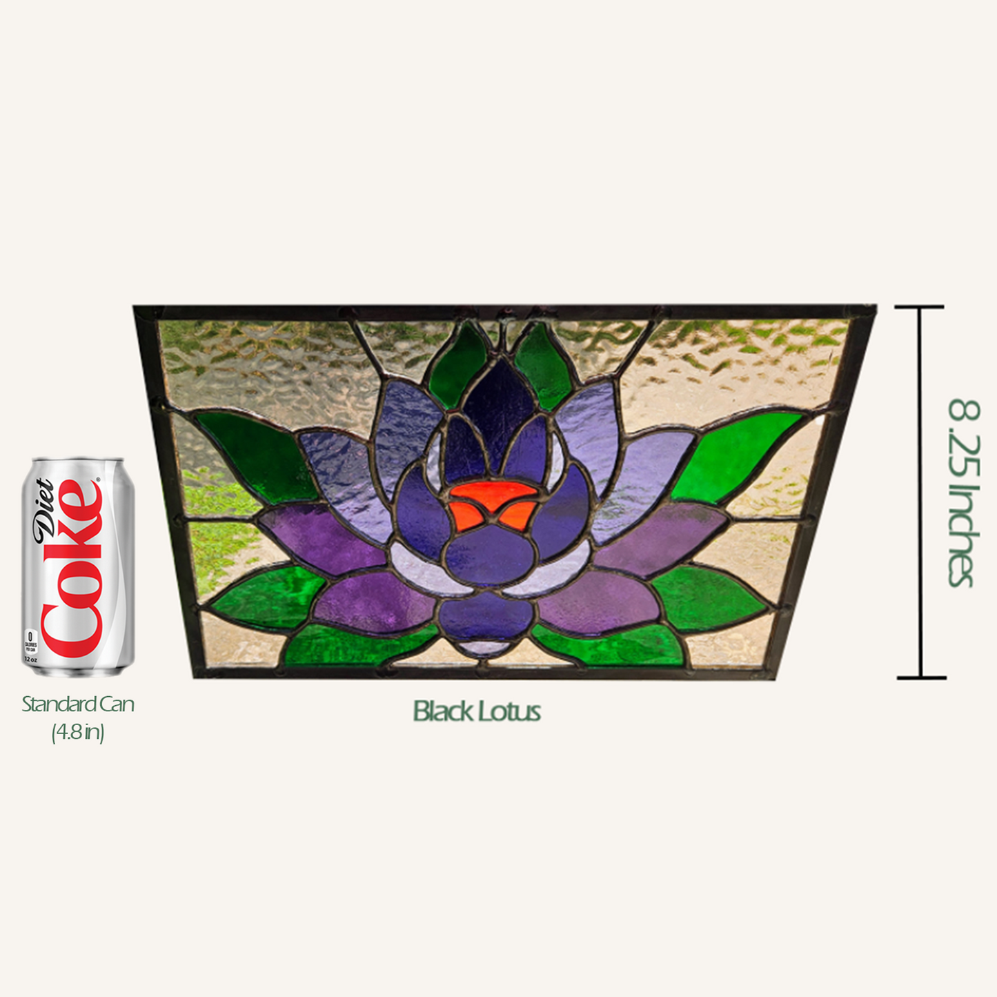 Black Lotus Stained Glass Panel