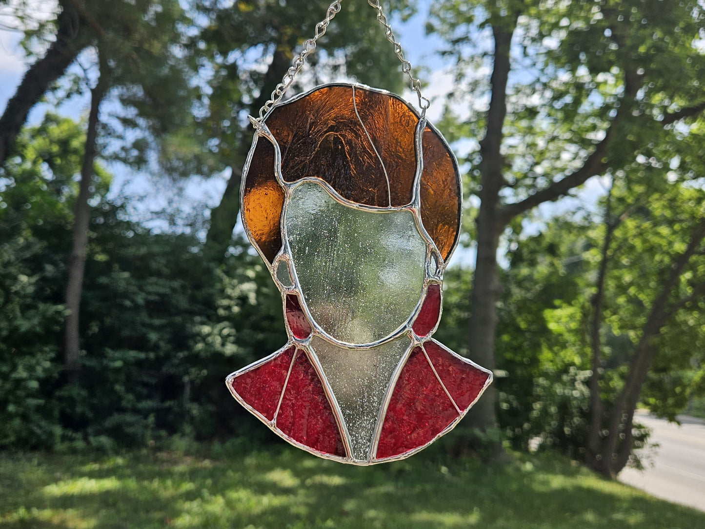 Handmade Stained Glass Suncatcher: Golden Girls Bust, Blanche