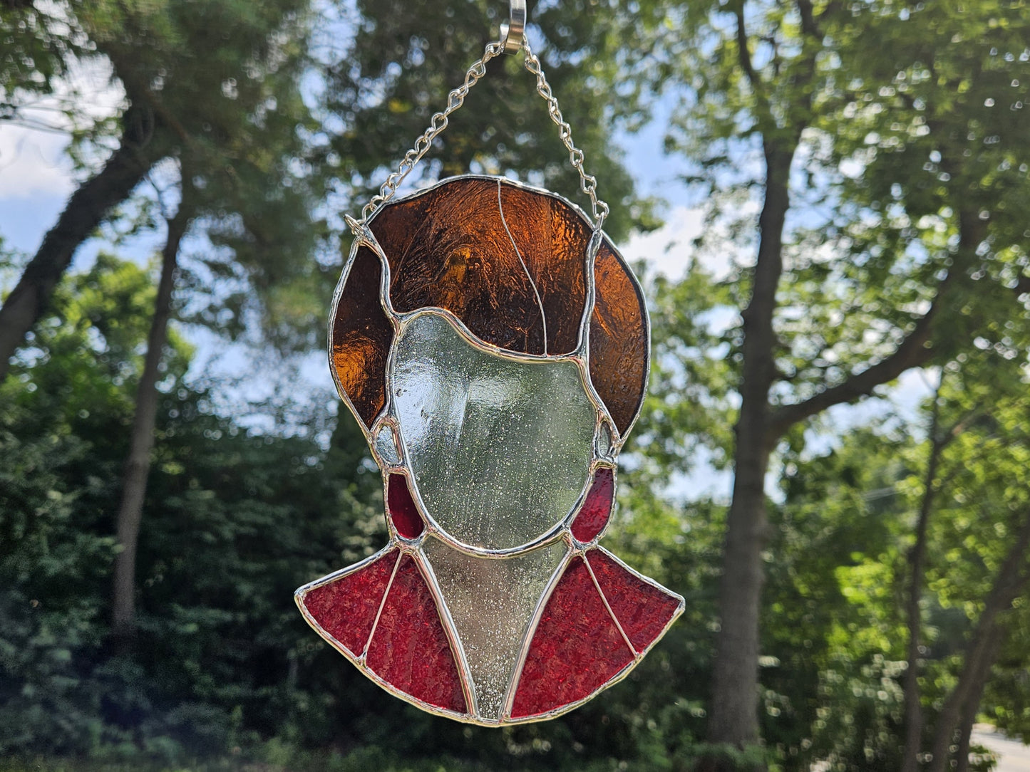 Handmade Stained Glass Suncatcher: Golden Girls Bust, Blanche