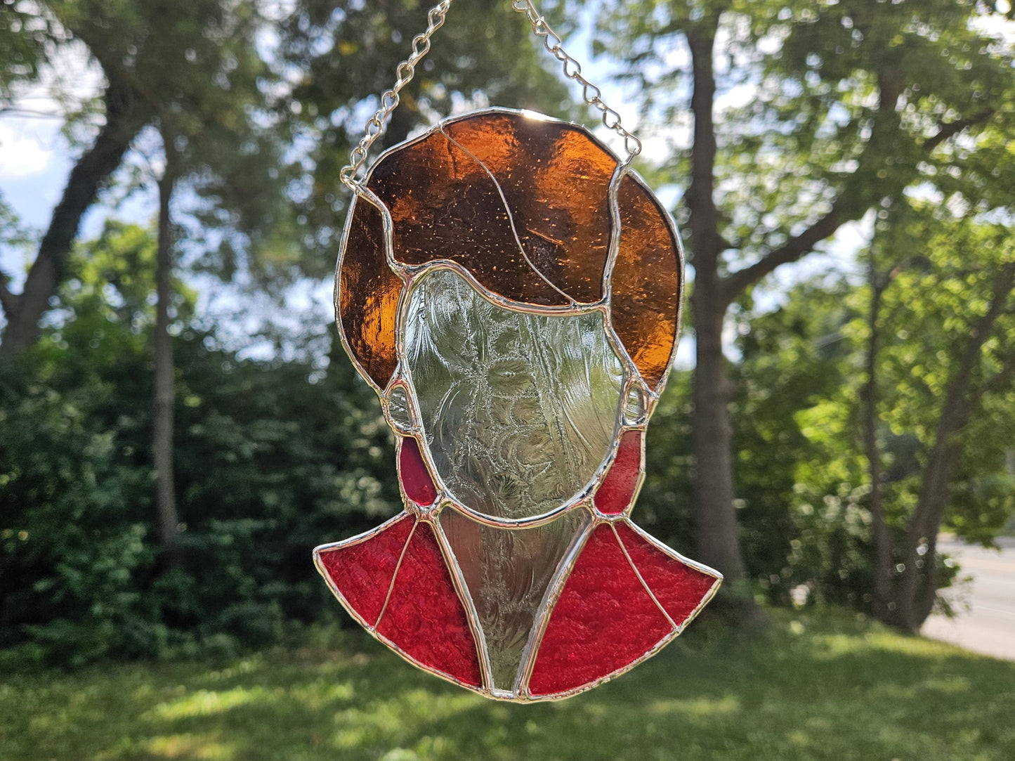 Handmade Stained Glass Suncatcher: Golden Girls Bust, Blanche