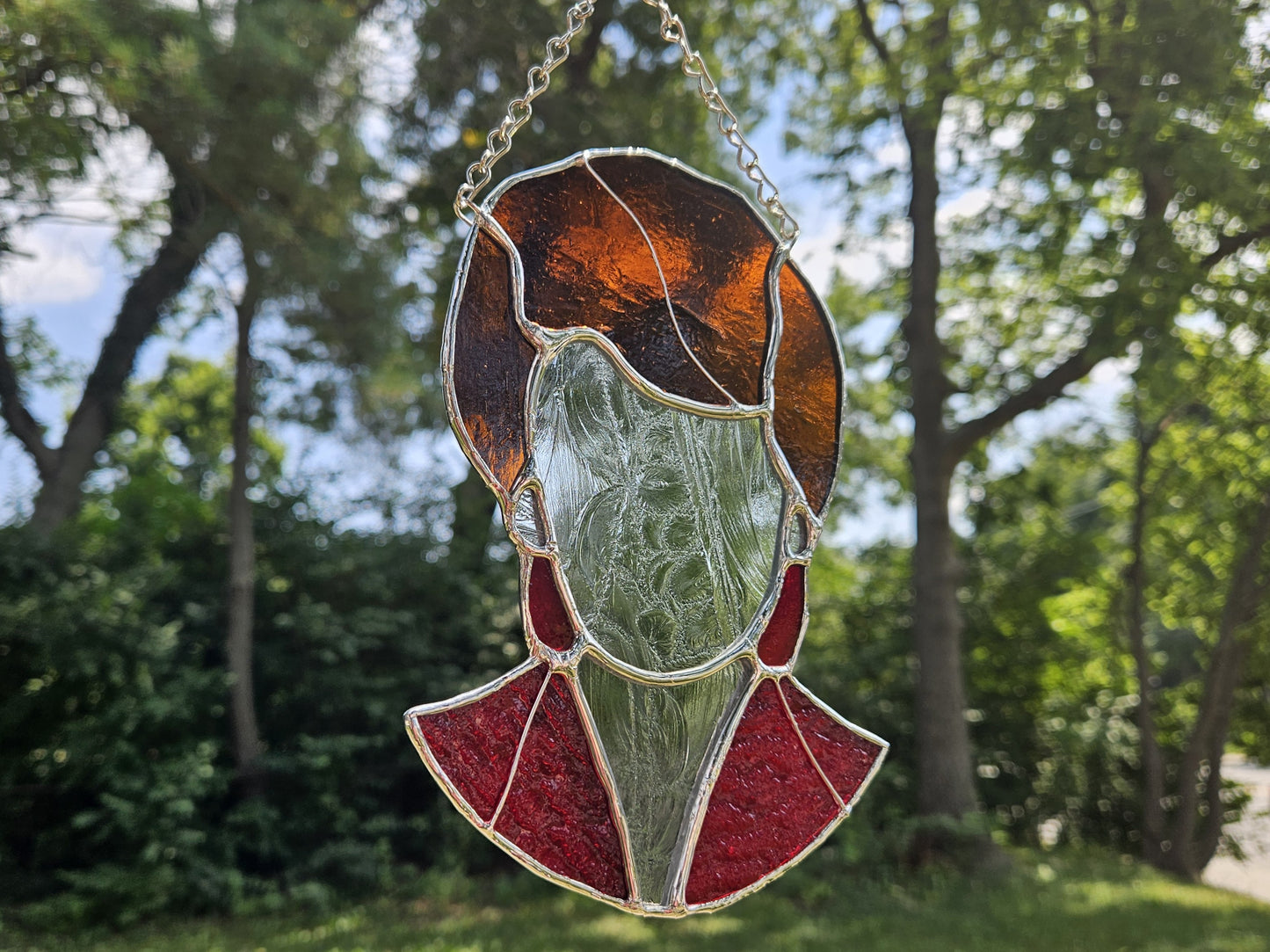 Handmade Stained Glass Suncatcher: Golden Girls Bust, Blanche
