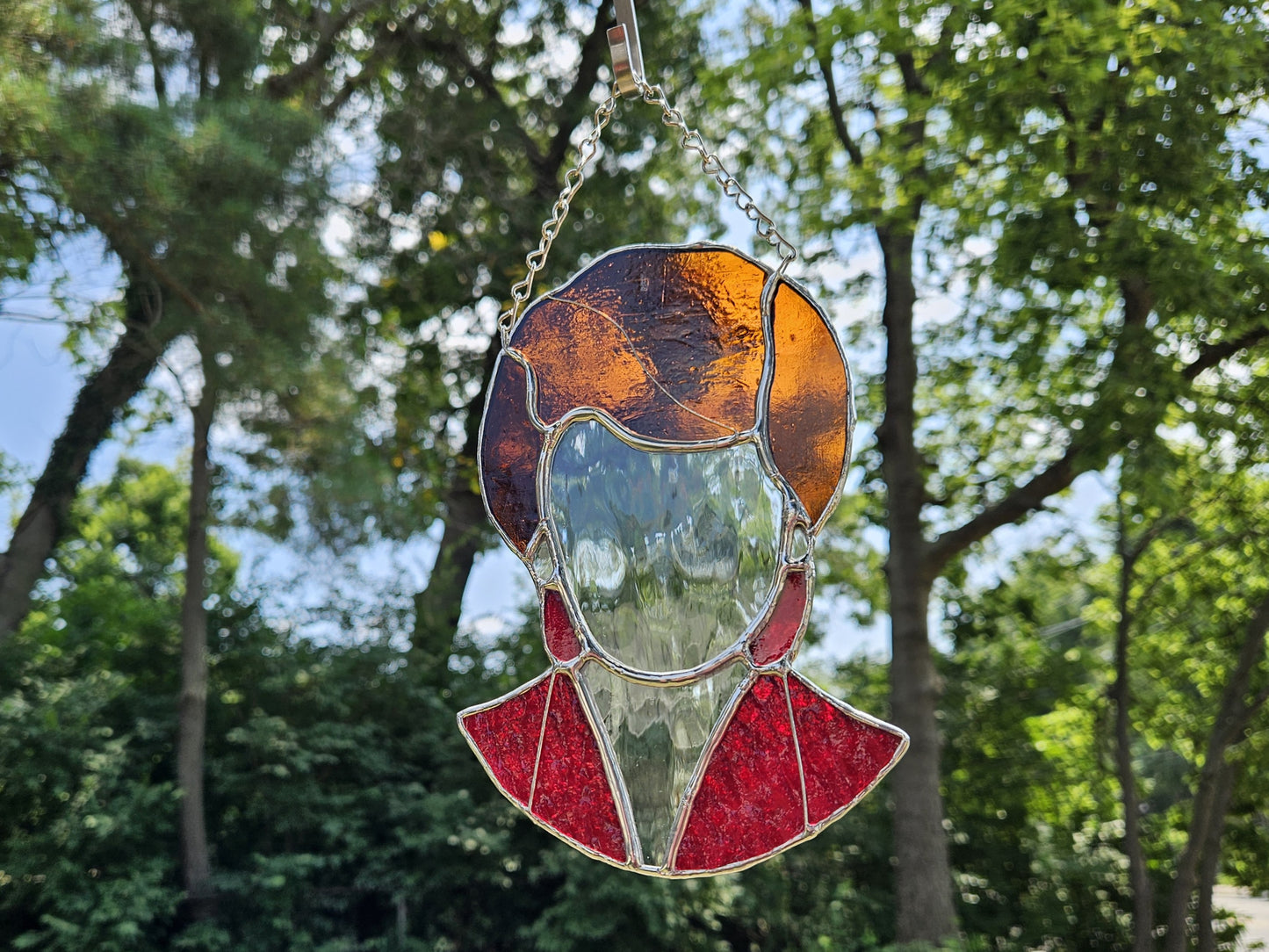 Handmade Stained Glass Suncatcher: Golden Girls Bust, Blanche