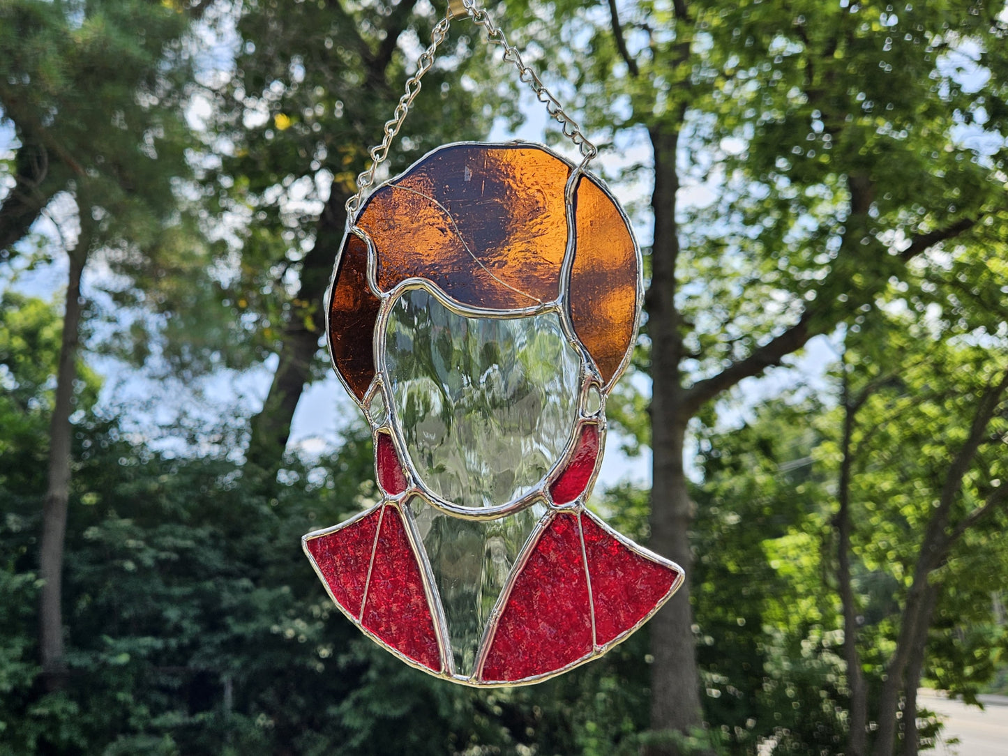 Handmade Stained Glass Suncatcher: Golden Girls Bust, Blanche
