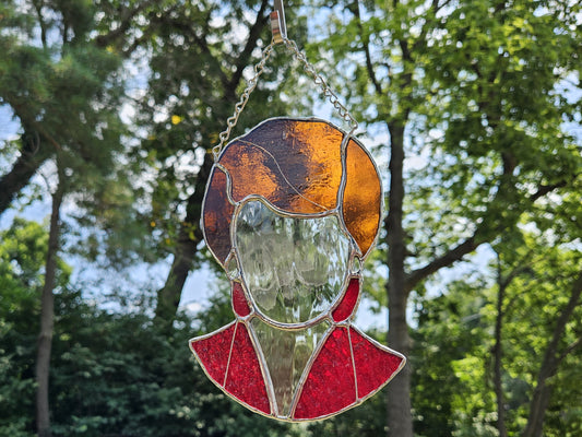 Handmade Stained Glass Suncatcher: Golden Girls Bust, Blanche