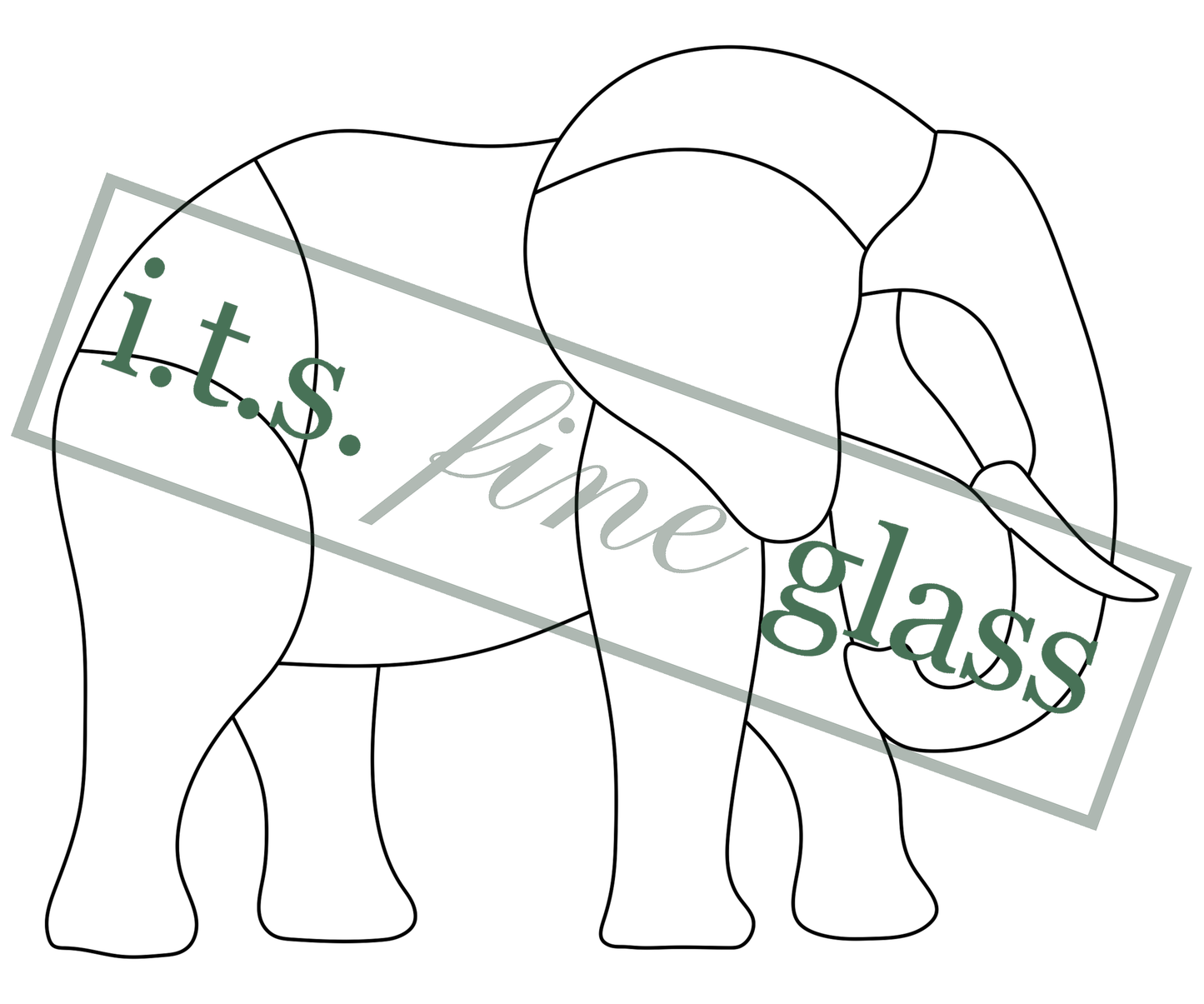 Stained Glass Pattern - Elephant, Digital Download