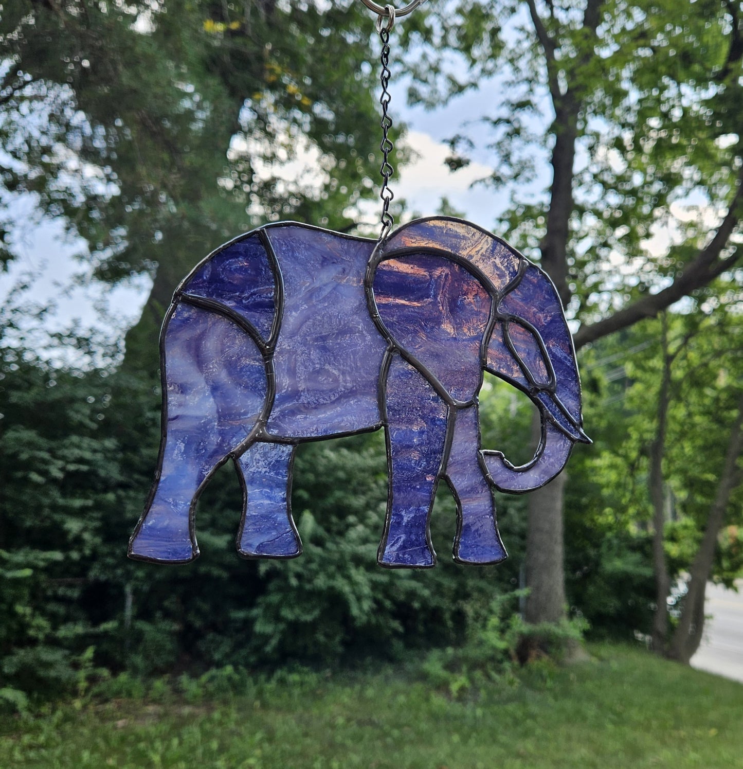 Handmade Stained Glass Suncatcher: Elephant (Various Colors)