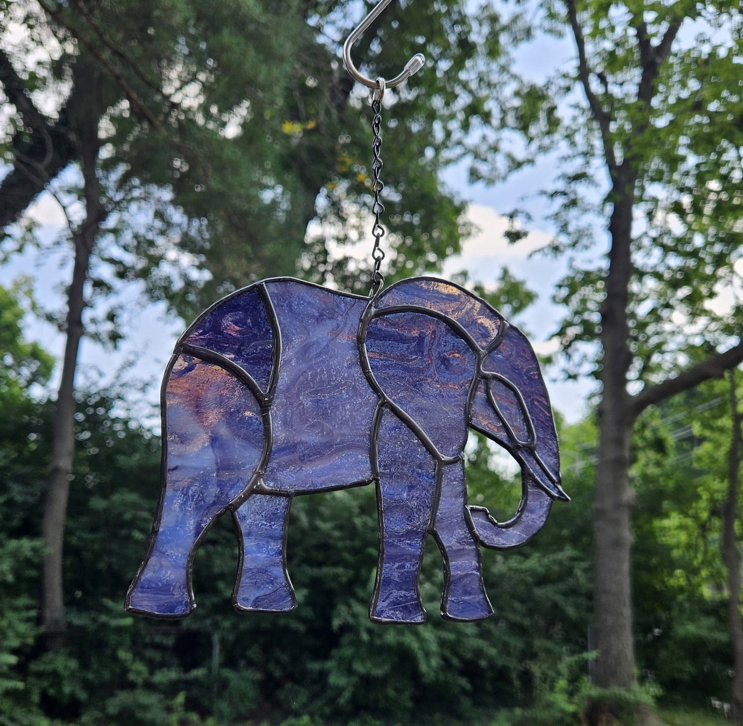 Handmade Stained Glass Suncatcher: Elephant (Various Colors)