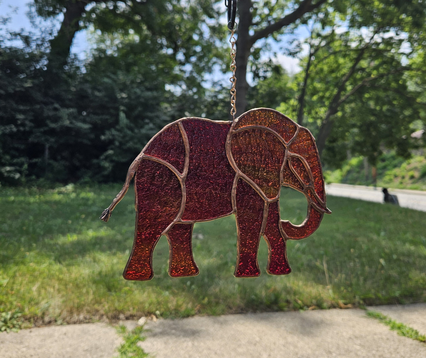 Handmade Stained Glass Suncatcher: Elephant (Various Colors)