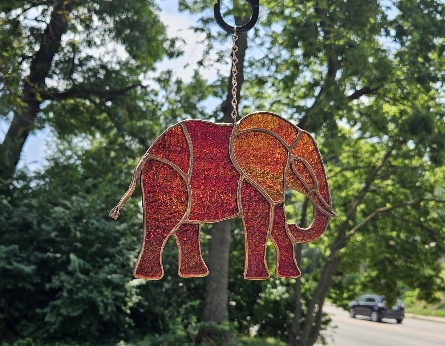 Handmade Stained Glass Suncatcher: Elephant (Various Colors)
