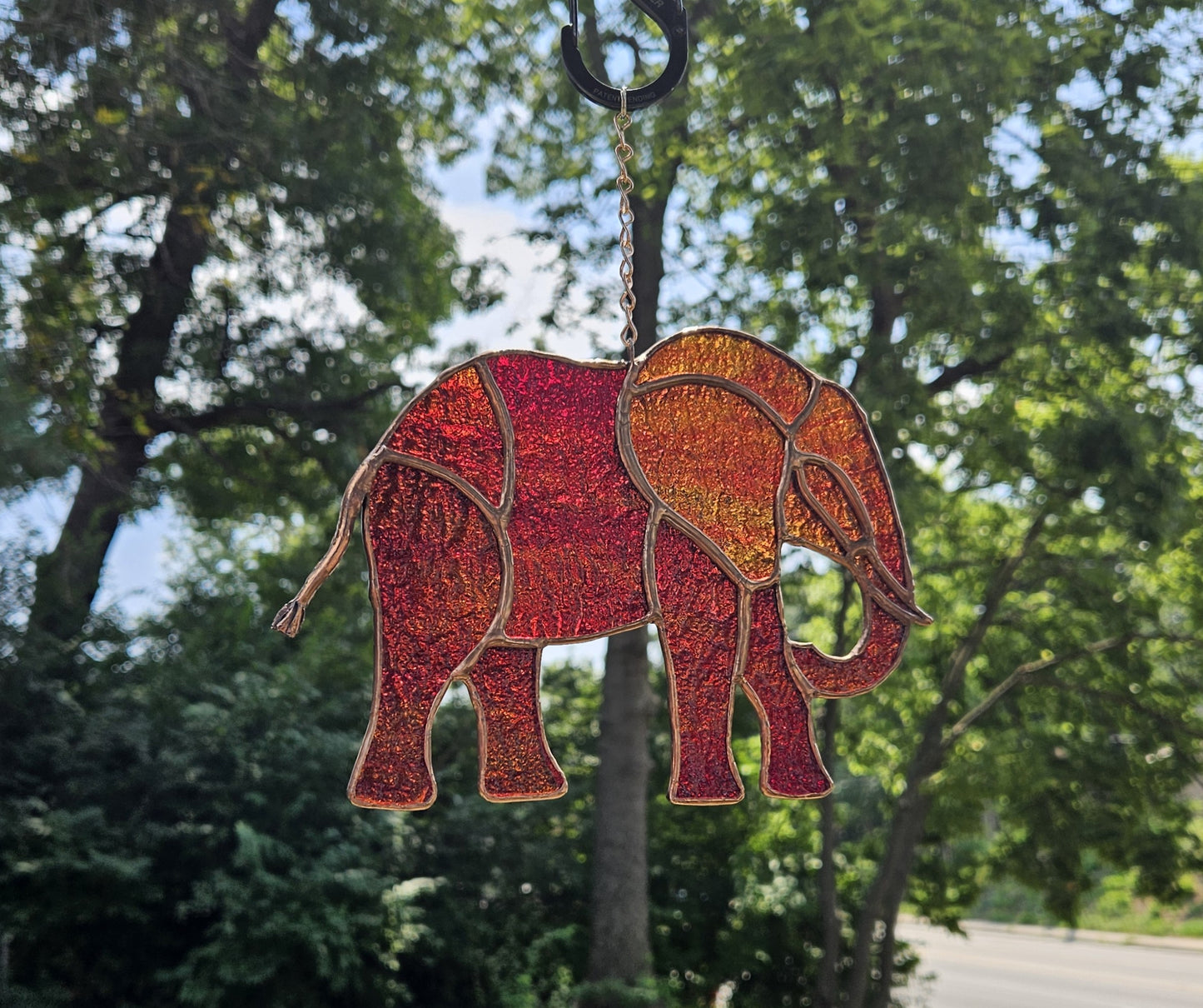 Handmade Stained Glass Suncatcher: Elephant (Various Colors)