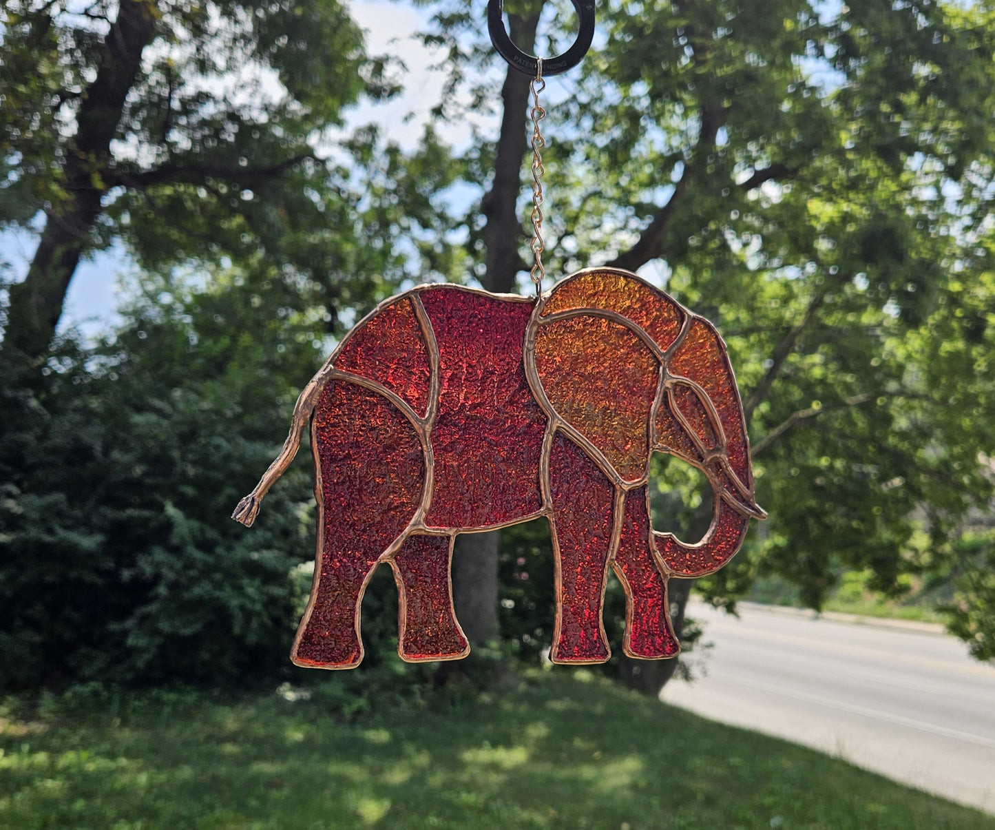 Handmade Stained Glass Suncatcher: Elephant (Various Colors)