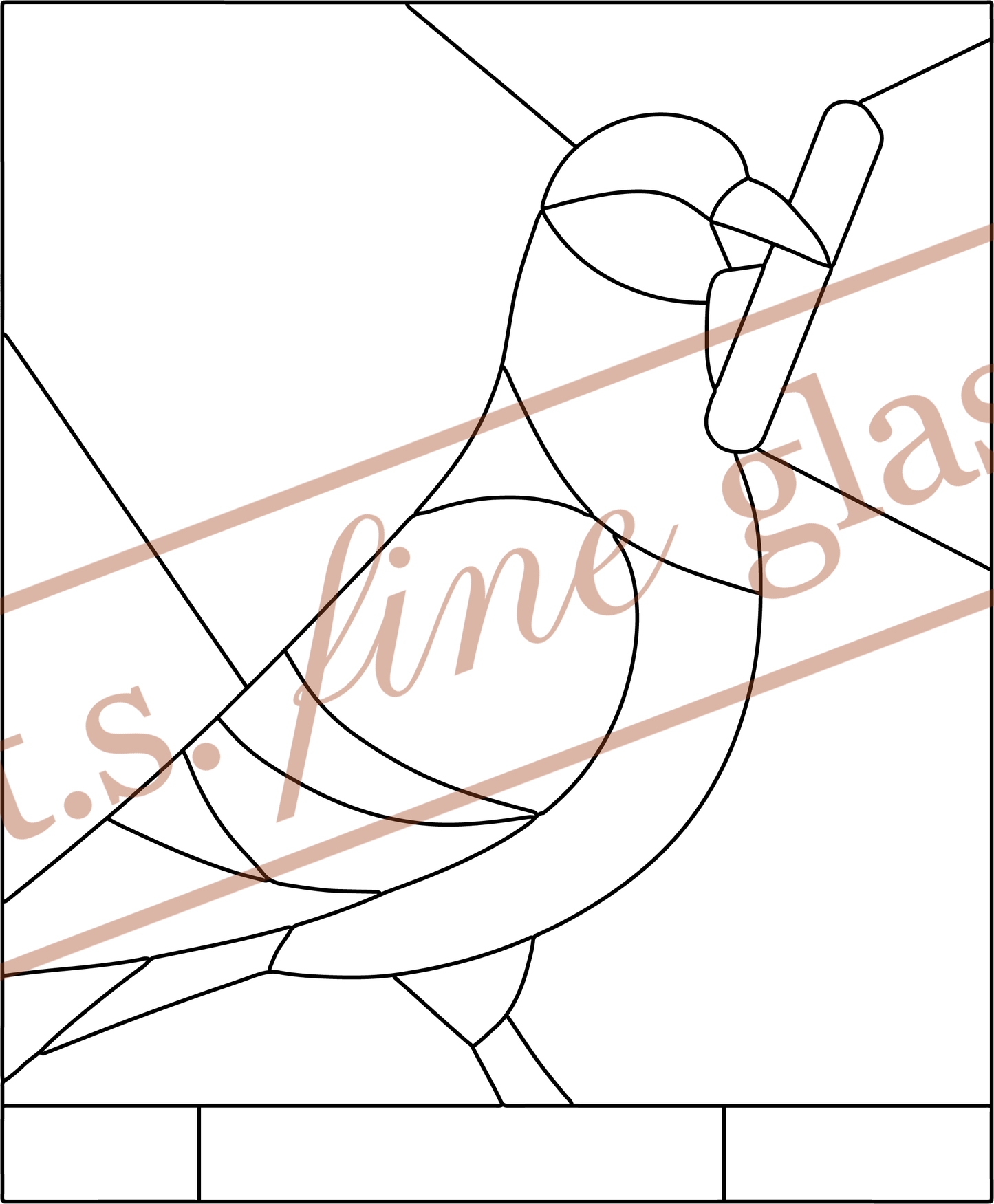 Pigeon With A French Fry Stained Glass Pattern