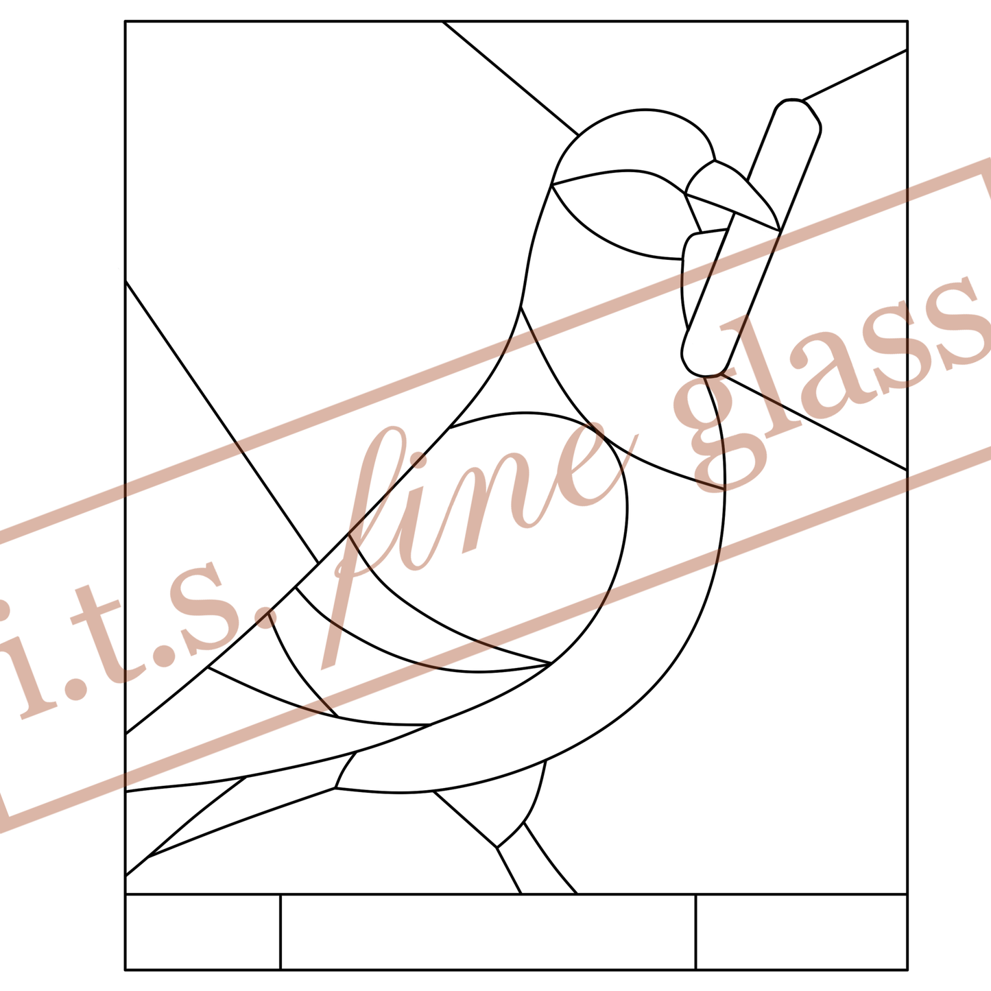 Pigeon With A French Fry Stained Glass Pattern