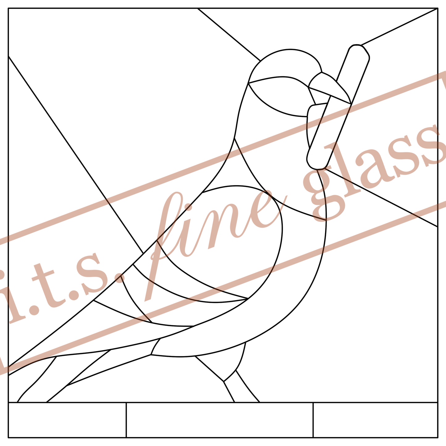 Pigeon With A French Fry Stained Glass Pattern