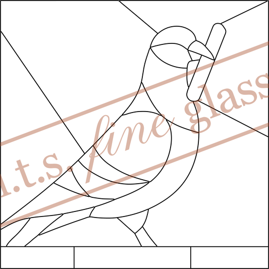 Pigeon With A French Fry Stained Glass Pattern