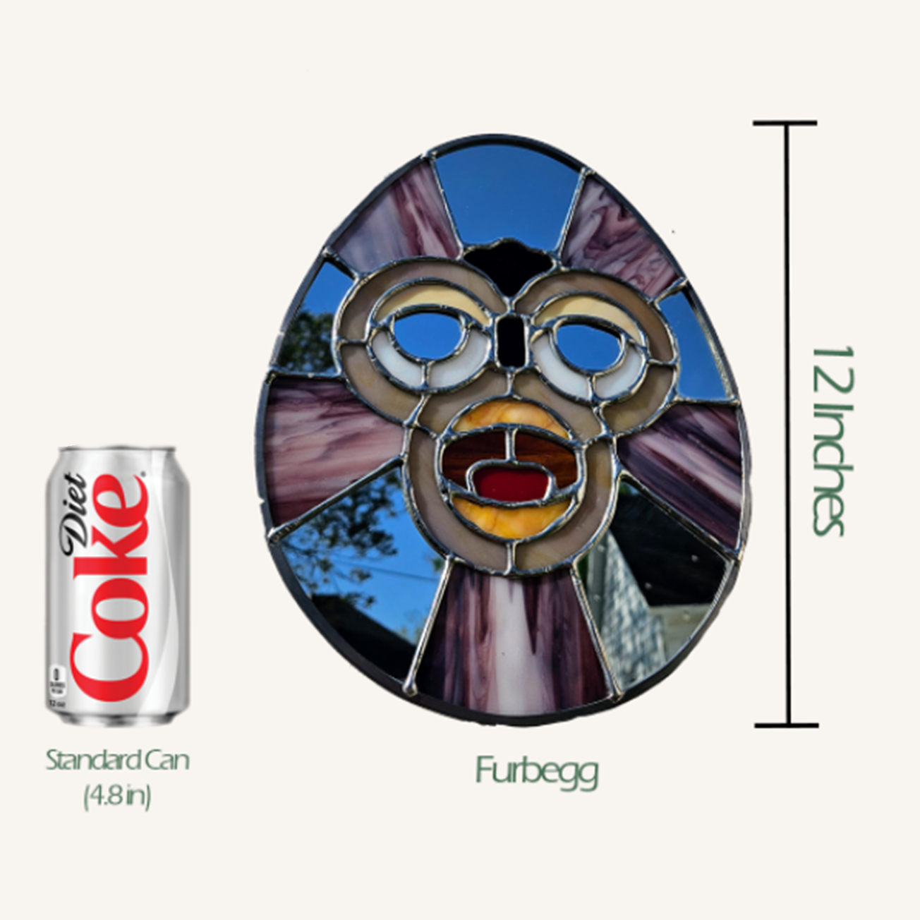 Furby Egg Stained Glass Panel (Made to Order!)