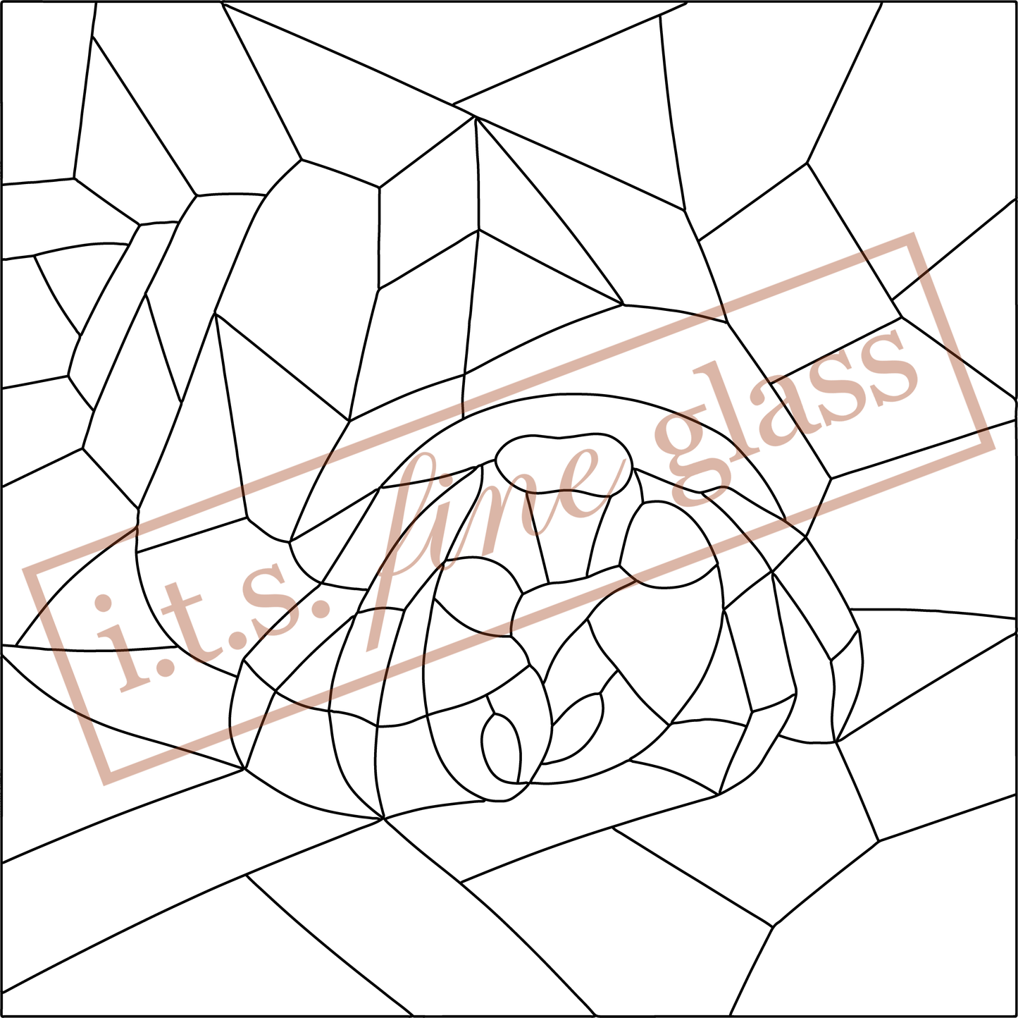 Mosaic Hermit Crab Stained Glass Pattern