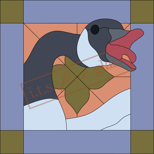 Honking Canada Goose Stained Glass Pattern