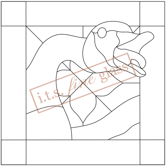 Honking Canada Goose Stained Glass Pattern