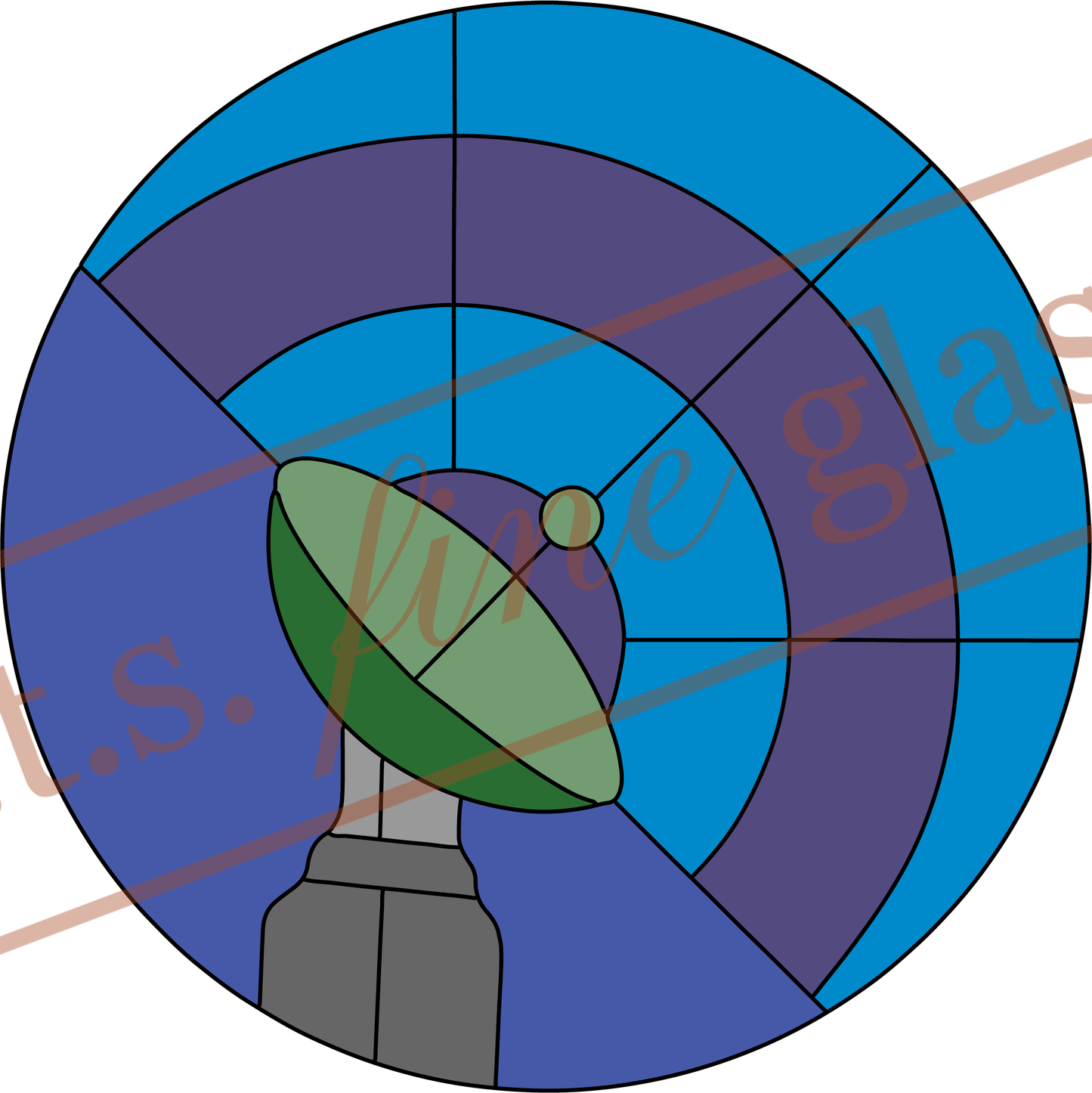 Satellite Dish Constellation Stained Glass Pattern