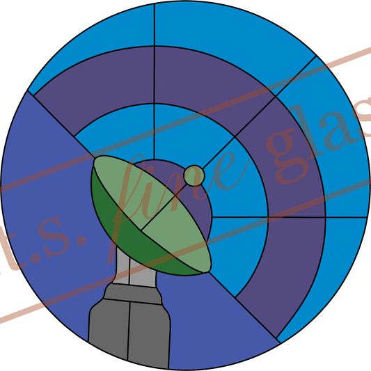 Satellite Dish Constellation Stained Glass Pattern