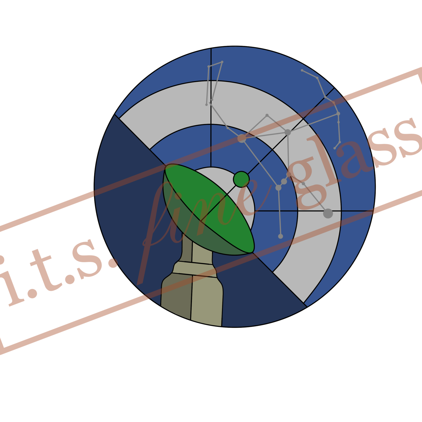 Satellite Dish Constellation Stained Glass Pattern