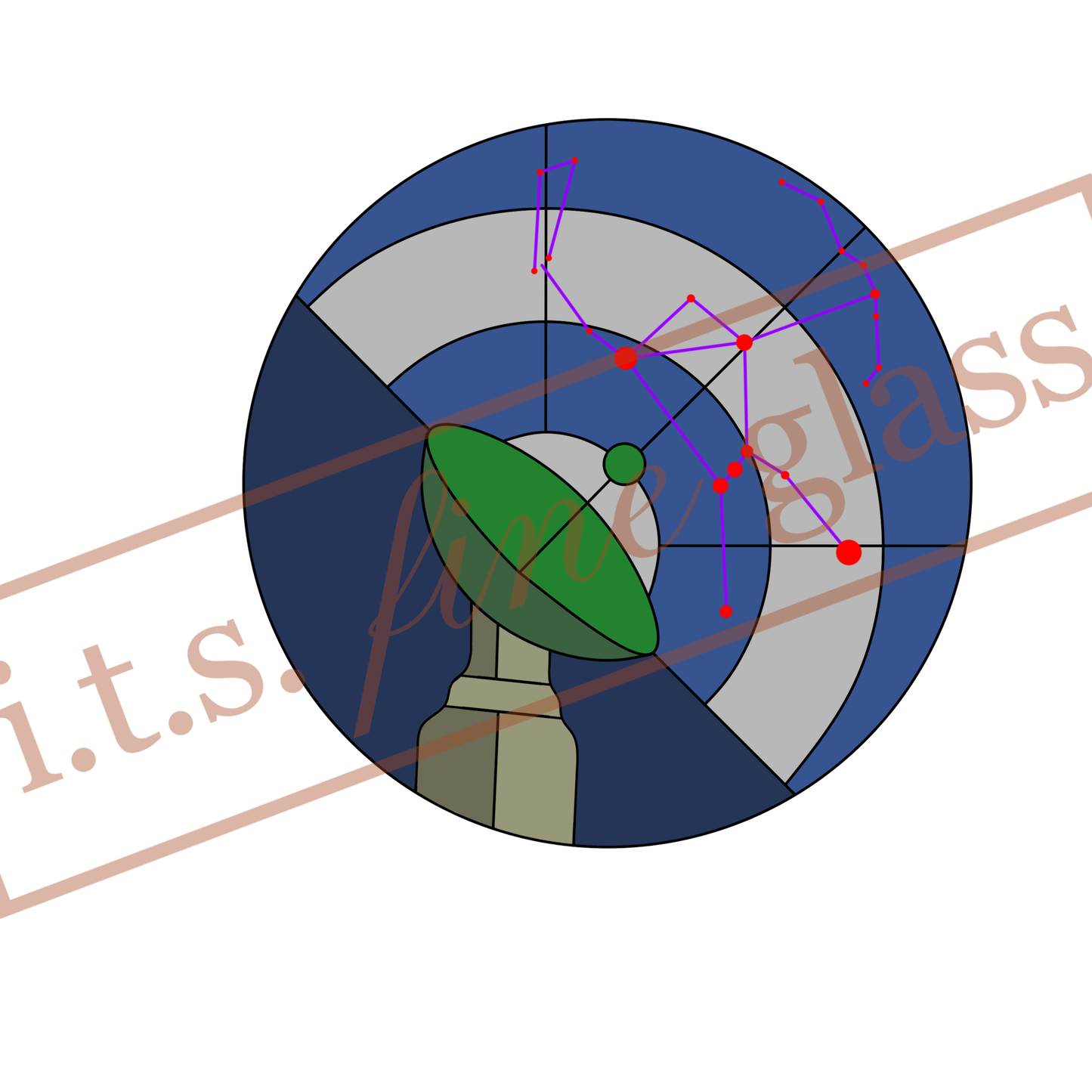 Satellite Dish Constellation Stained Glass Pattern