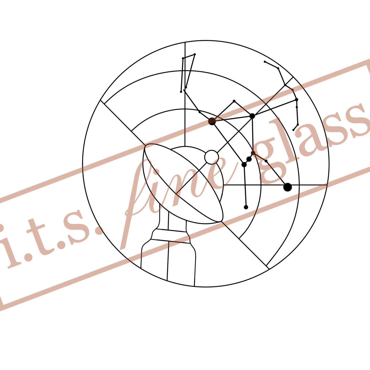 Satellite Dish Constellation Stained Glass Pattern