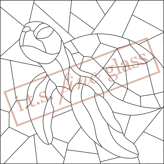 Mosaic Sea Turtle Stained Glass Pattern