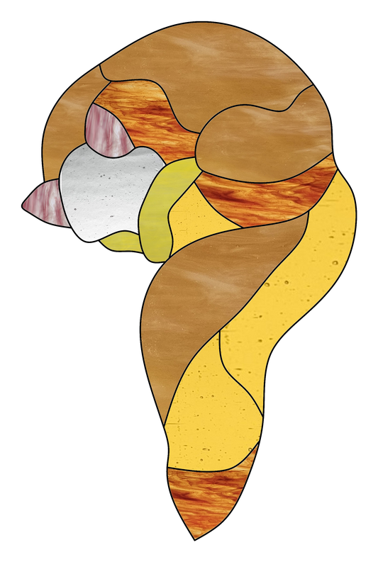 Stained Glass Pattern - Sleeping Fox, Digital Download