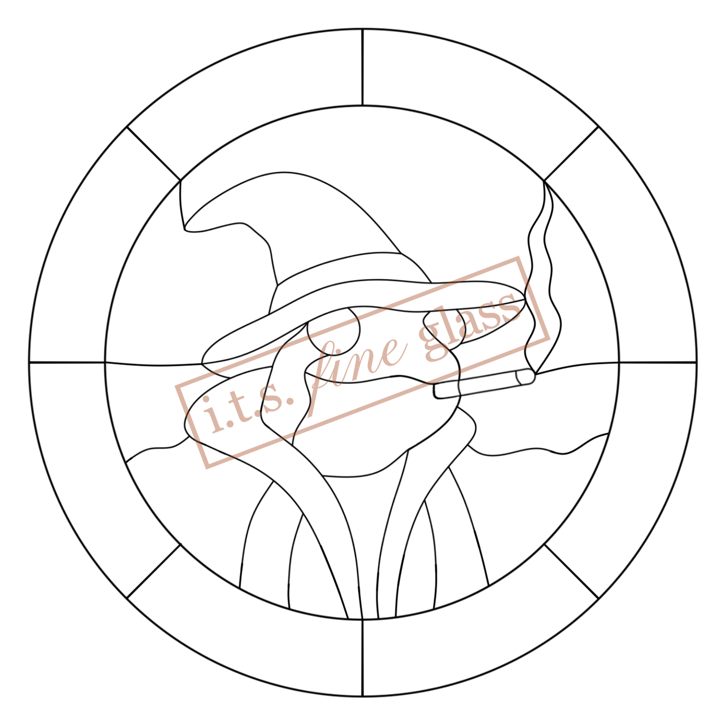 'Lil Smoking Wizard Frog Stained Glass Pattern