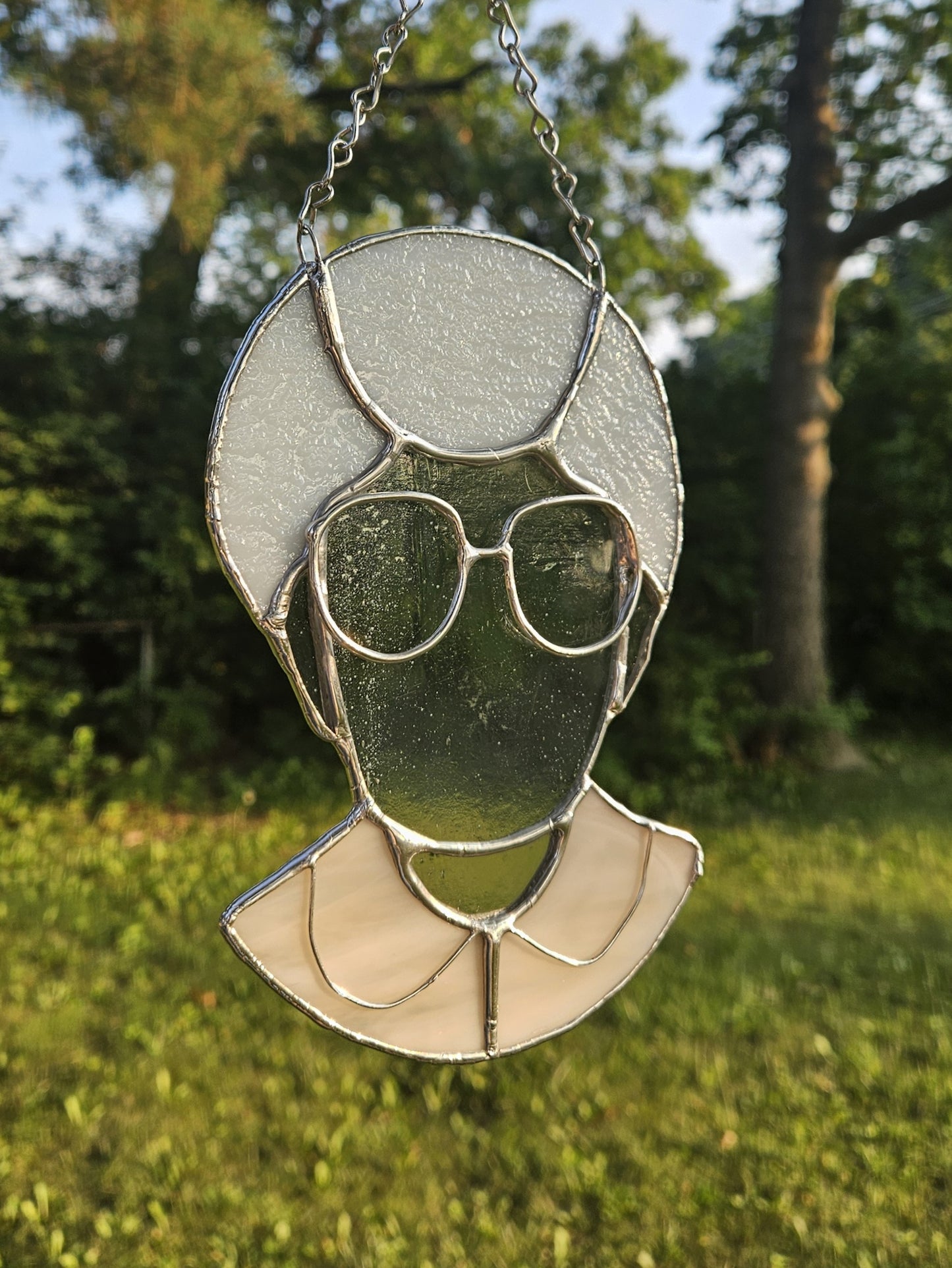 Handmade Stained Glass Panel - Golden Girls Bust, Sophia