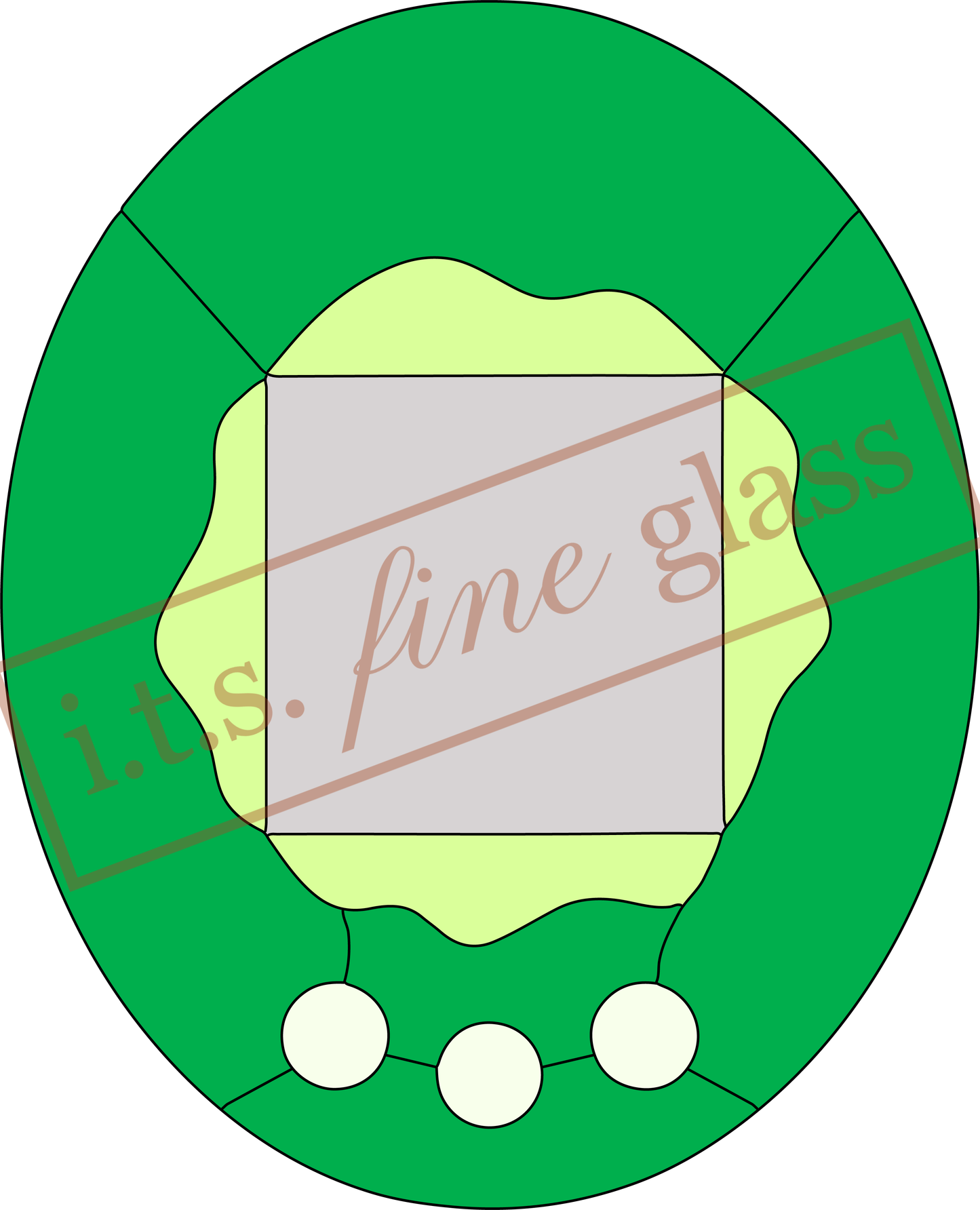 Tamagotchi Retro Virtual Pet Stained Glass Pattern
