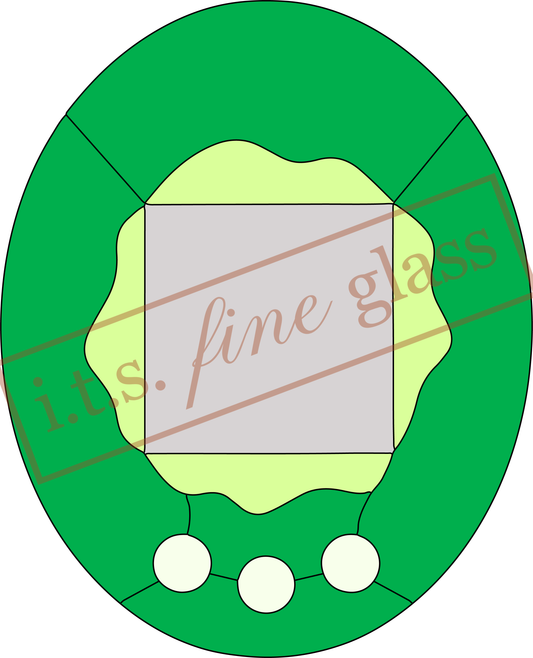 Tamagotchi Retro Virtual Pet Stained Glass Pattern