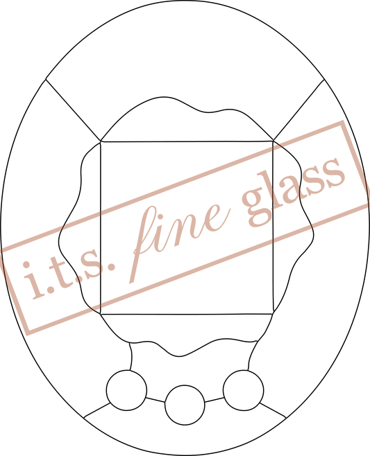 Tamagotchi Retro Virtual Pet Stained Glass Pattern