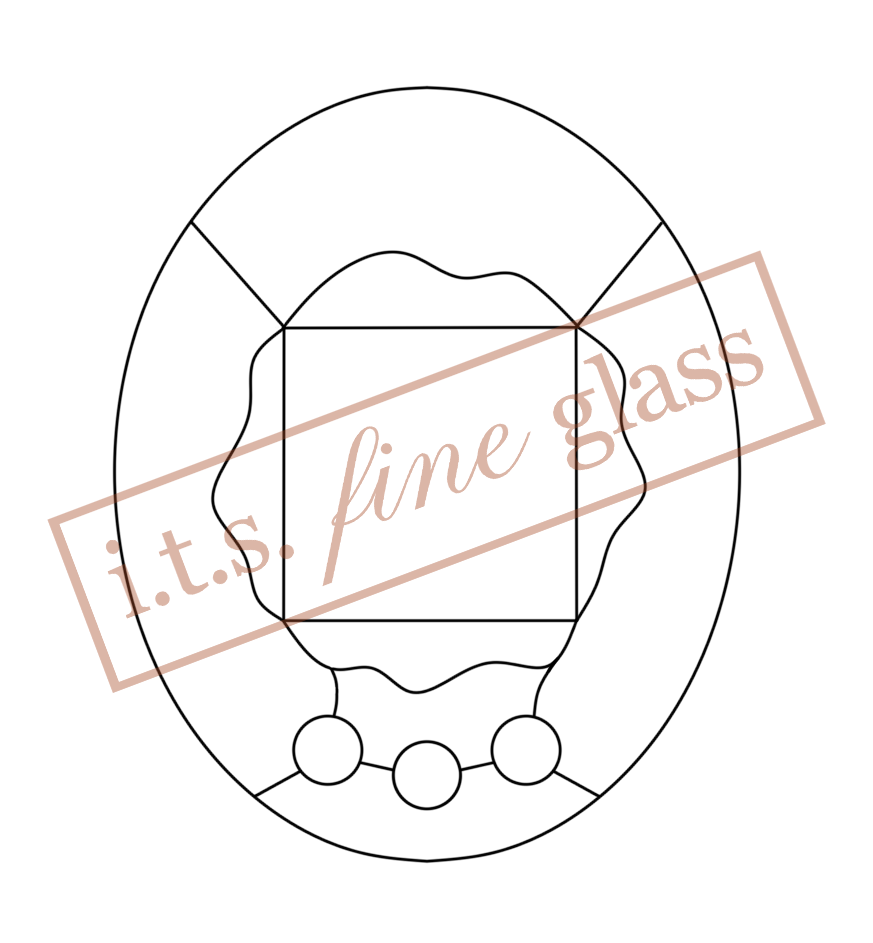 Tamagotchi Retro Virtual Pet Stained Glass Pattern