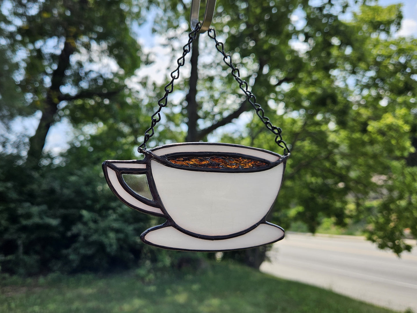 Handmade Stained Glass Suncatcher: Little Teacup